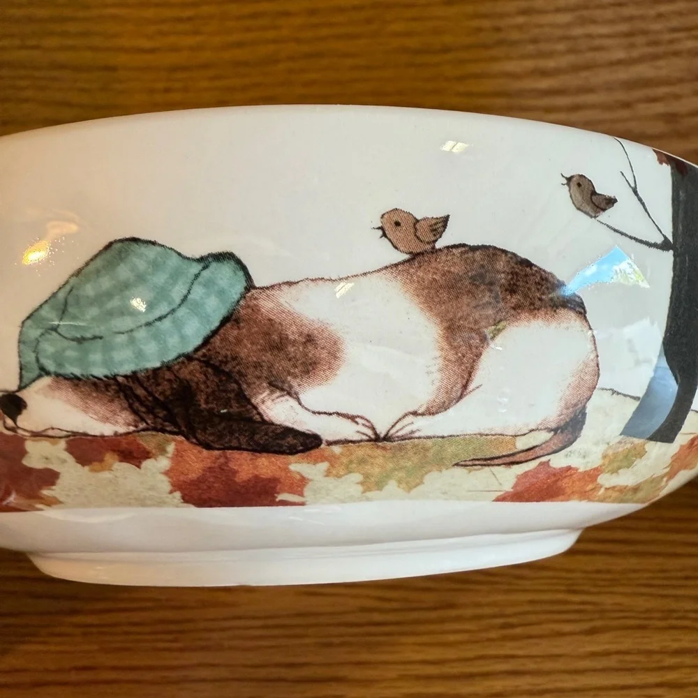 Dogs Dogs Dogs Pier 1 Imports Ironstone Ceramic Bowl Poodle Winer Dog Bull dog